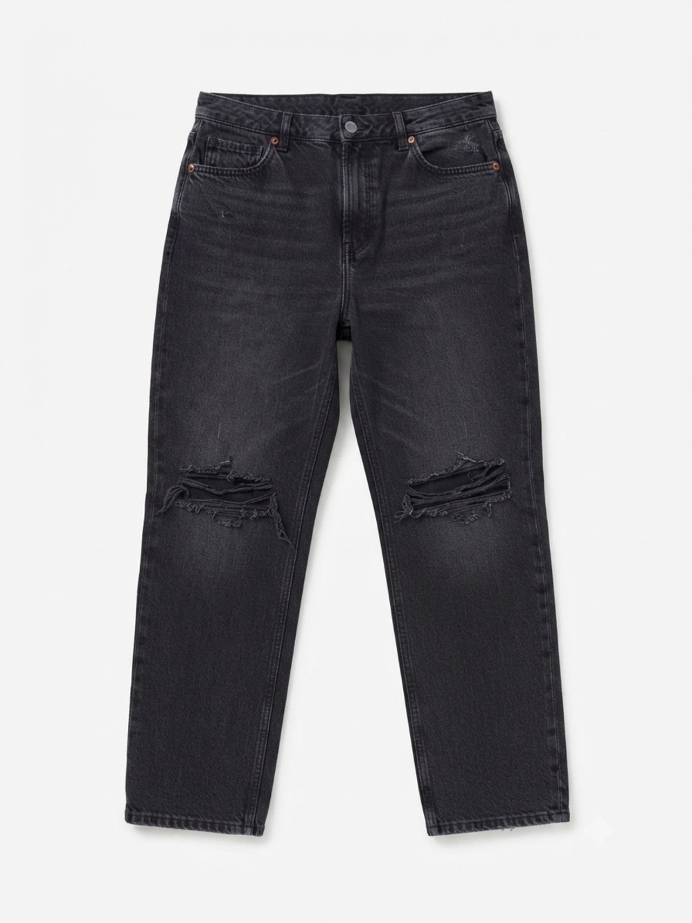 American Eagle Strigid Black Distressed Mom Jeans – Size 18 Regular